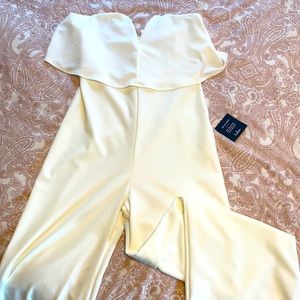 White Strapless Jumpsuit